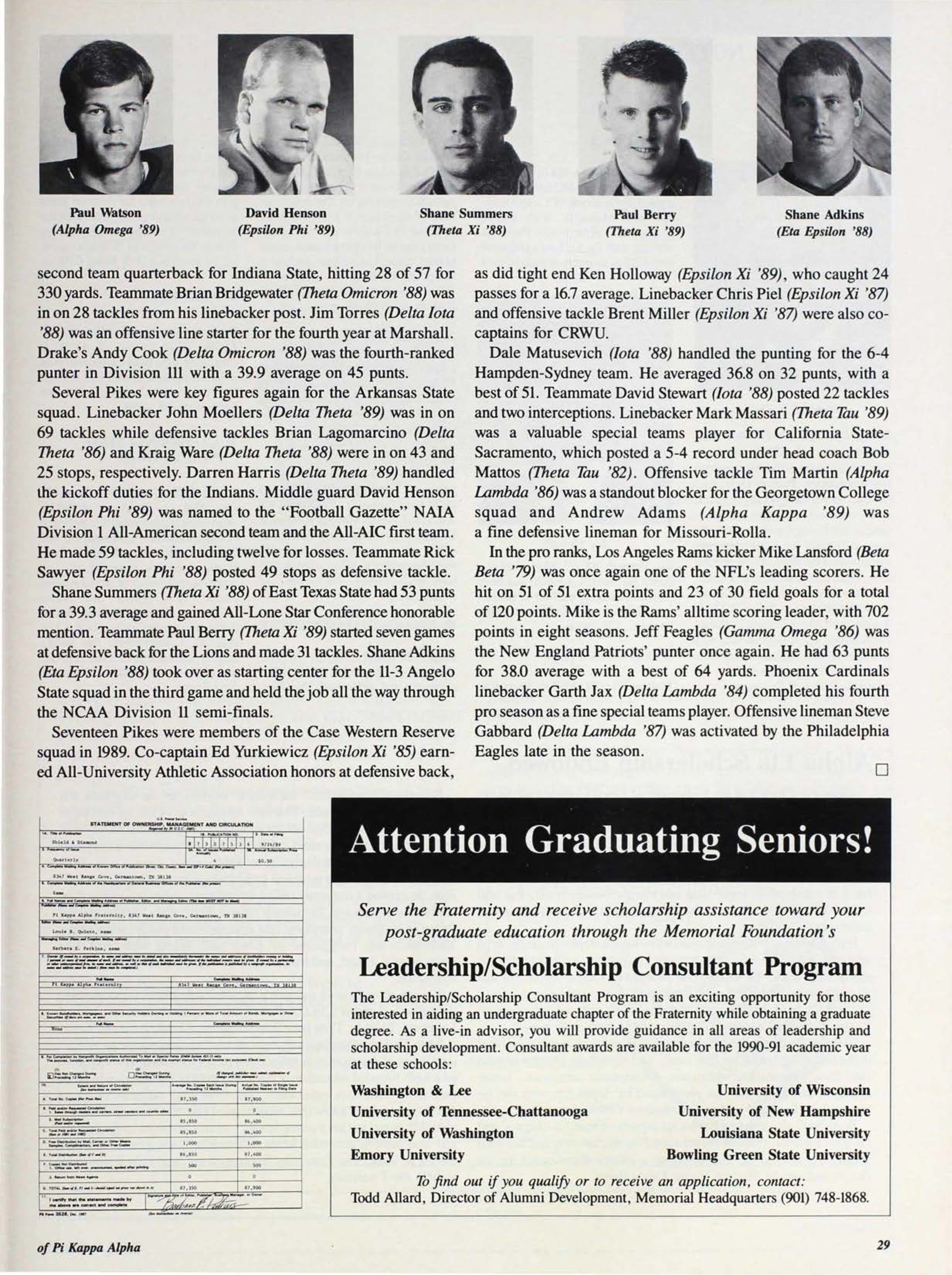 Leadership/Scholarship Consultant Program